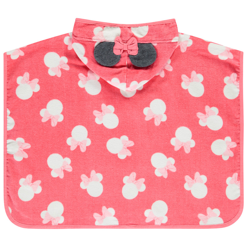 Poncho de bain ludique imprimé Minnie Disney pour bébé fille 