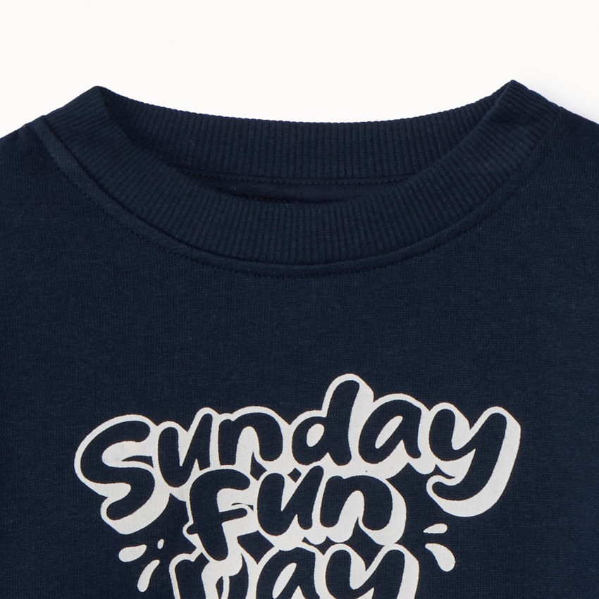 Sweatshirt in fleece met oversize pasvorm en print voor babyjongens 