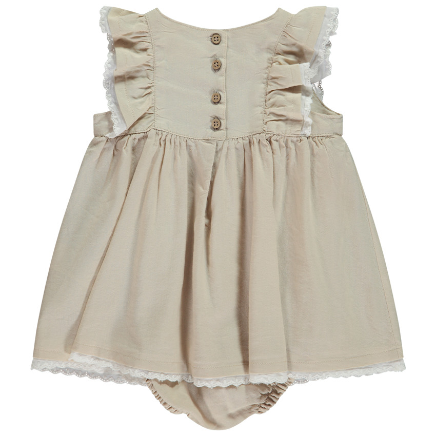 Robe body à manches volantées et Tour Eiffel brodée pour bébé fille 