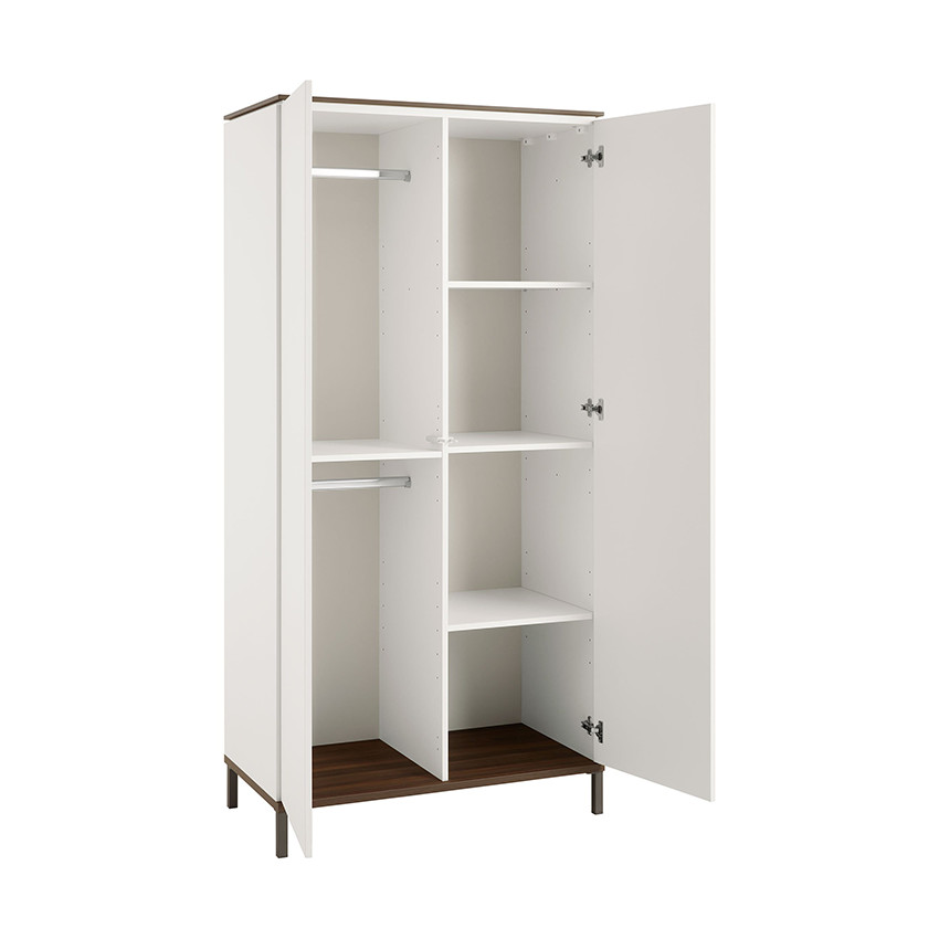 Armoire 2 portes Lovely Aliv off white/dark walnut 