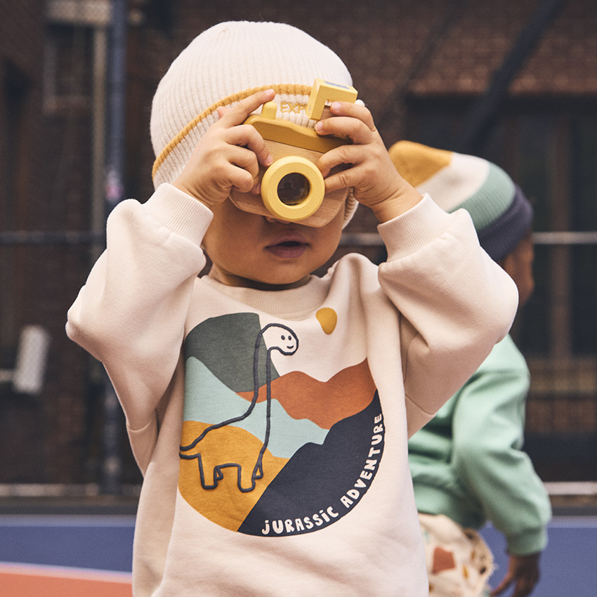Sweat oversize puff print dinosaure pour bébé garçon 