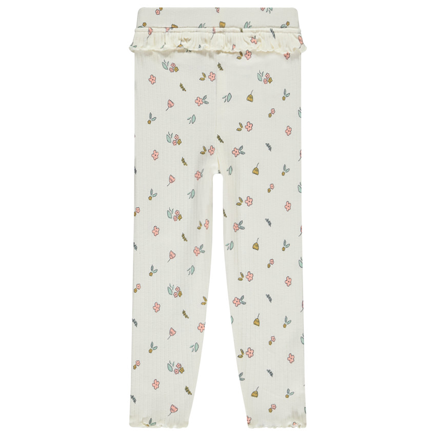 Lang broekje met volant en fantasieprint voor meisjes 