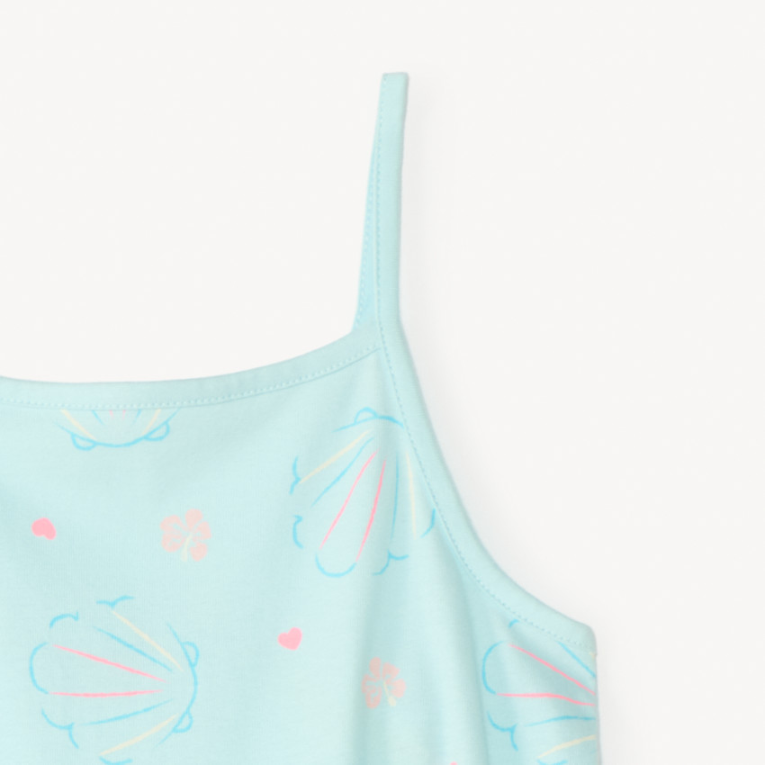Salopette short en jersey imprimé fantaisie fille 