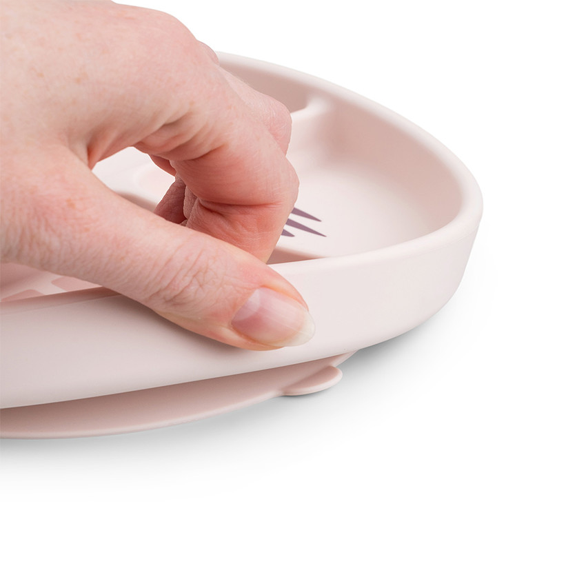Assiette compartimentée Stick&Stay Playground Rose 