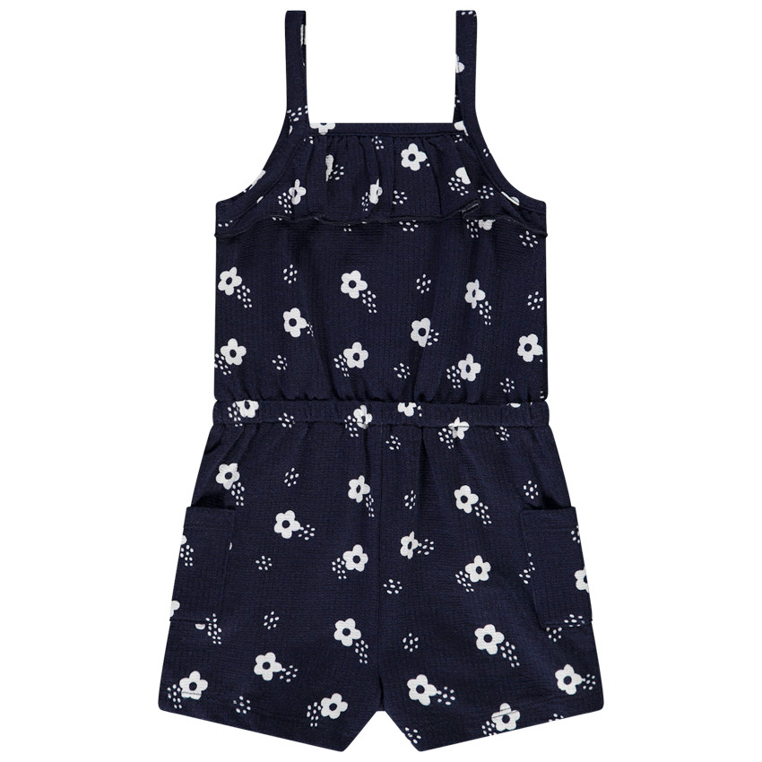 Romper in crinkle jersey met bloemenprint voor meisjes 