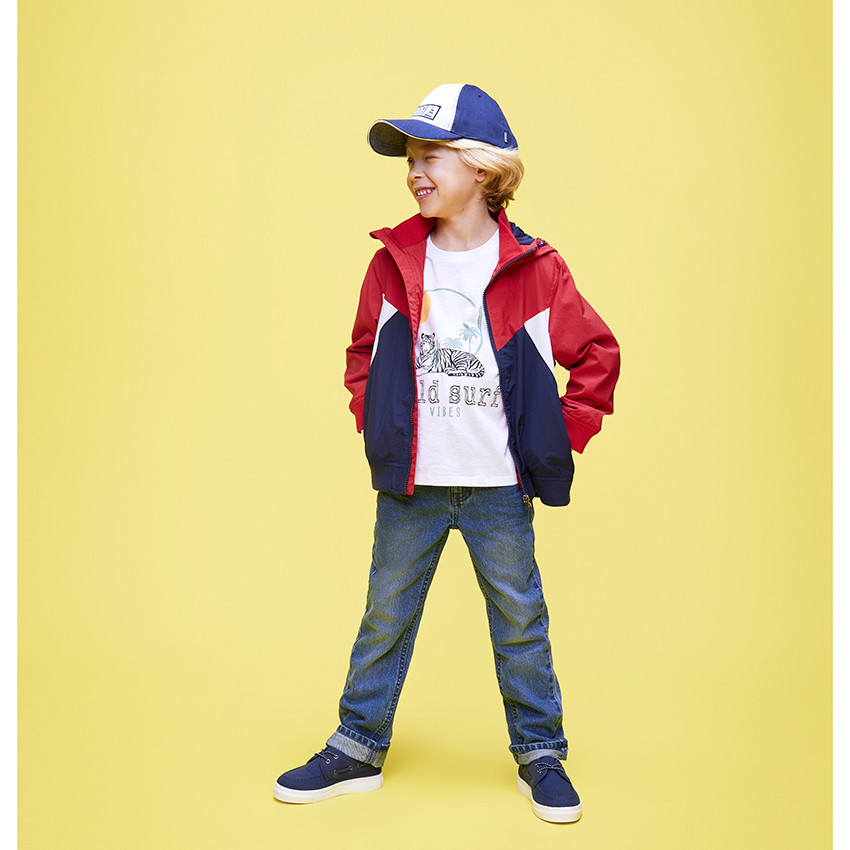 Casquette bicolore patch coordonnées GPS pour garçon 