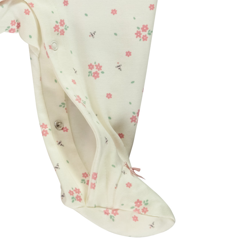 Dors-bien manches longues en interlock imprimé fleuris pour bébé fille 