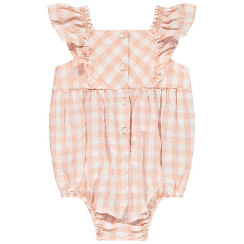 Romper met vichy-ruitjes en walvisapplicatie voor meisjes 