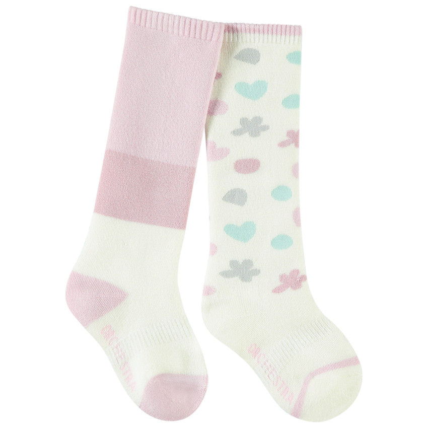 Lot de 2 paires de chaussettes hautes de ski pour fille 
