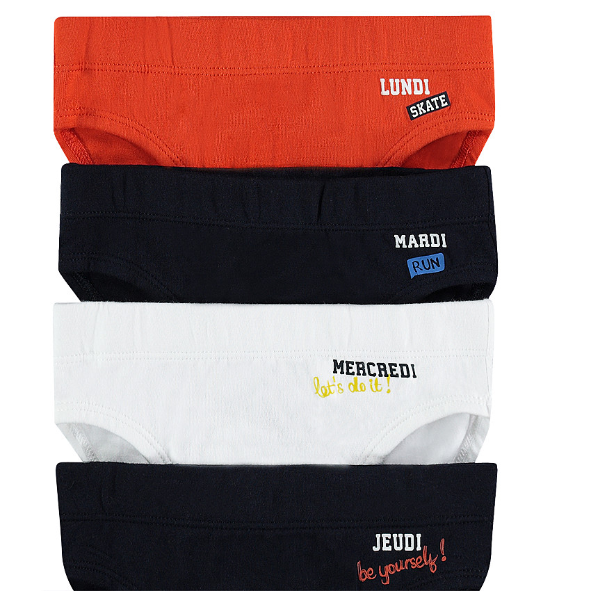 Lot de 7 slips en coton avec jour de la semaine printé 