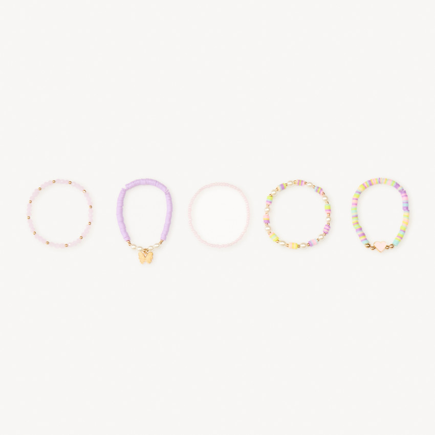 Lot de 5 bracelets fantaisie en perles pour fille  