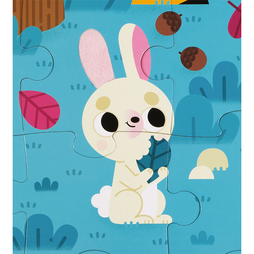 De bosdieren tactiele puzzle 20 stukjes 