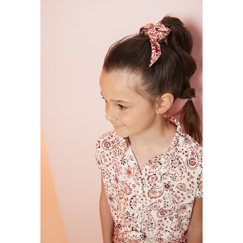 Chemise manches courtes forme boîte imprimé fantaisie pour fille 