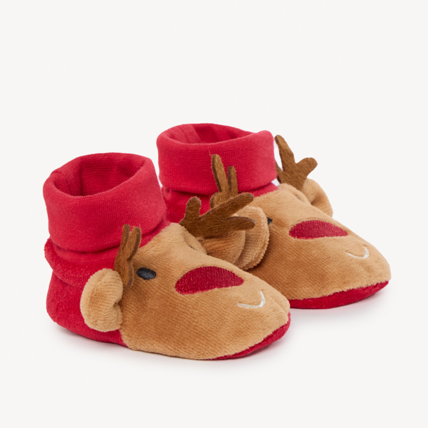 Chaussons en velours fantaisie Renne pour bébé 