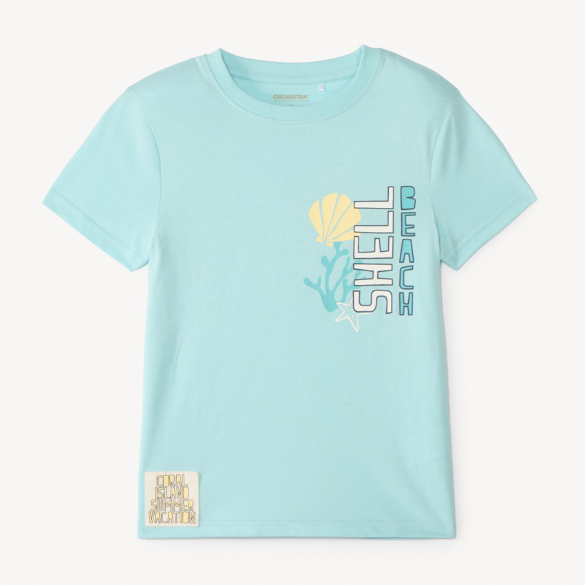 T-shirt manches courtes imprimé thème mer garçon 