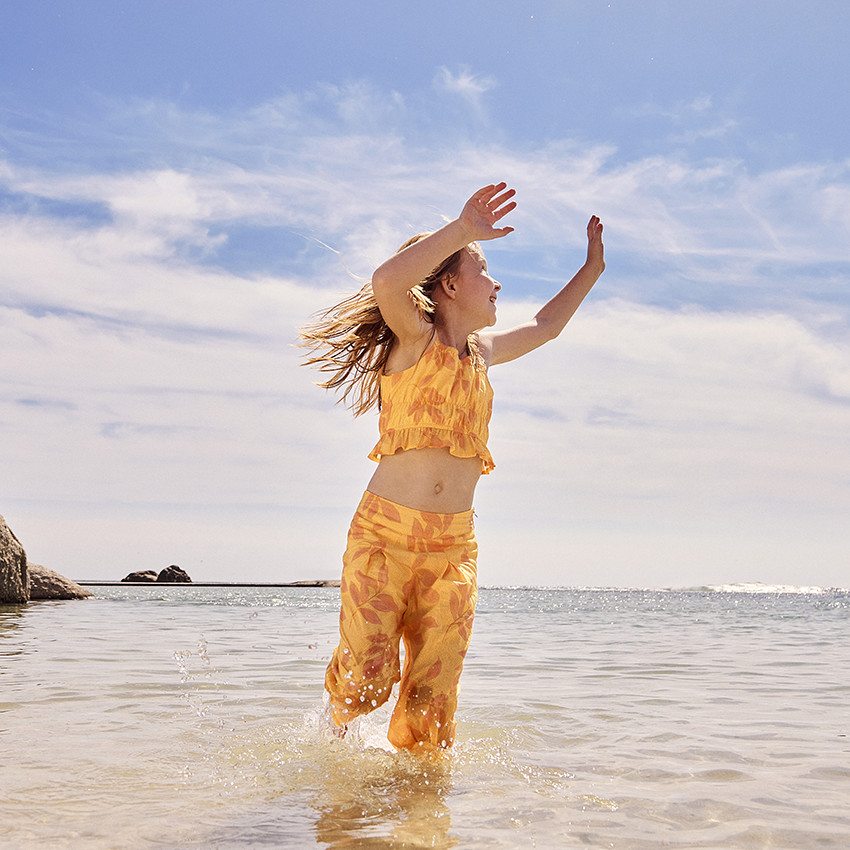 Ensemble 2 pièces total look imprimé végétal pour fille 