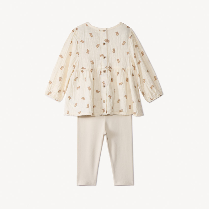 Ensemble 2 pièces motif oursons pour bébé fille 