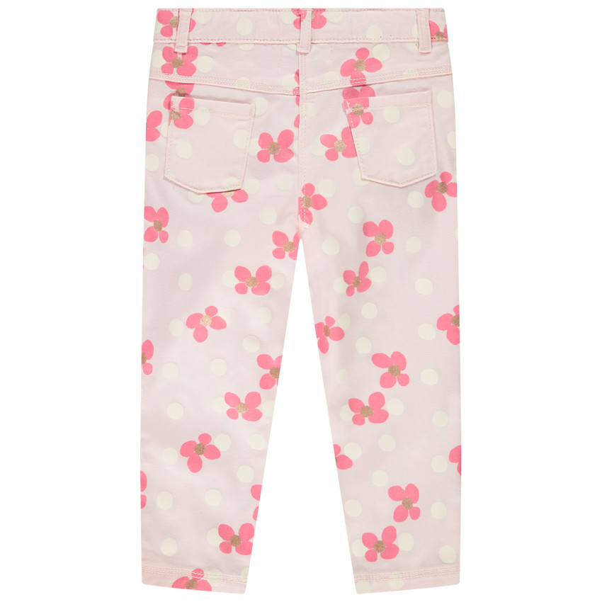 Slim twill broek met fantasieprint voor baby meisjes 