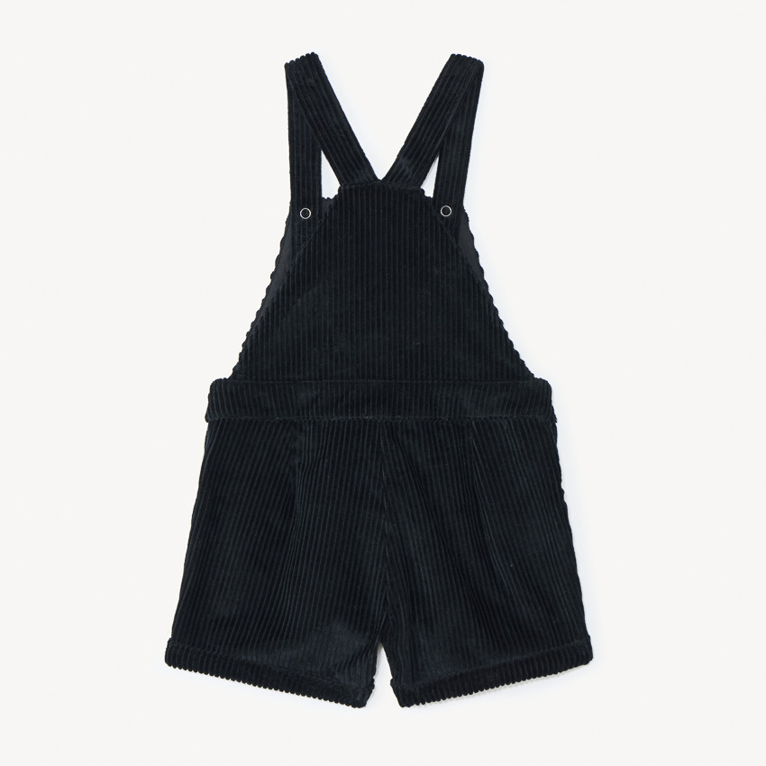 Salopette courte en velours côtelé uni pour fille 