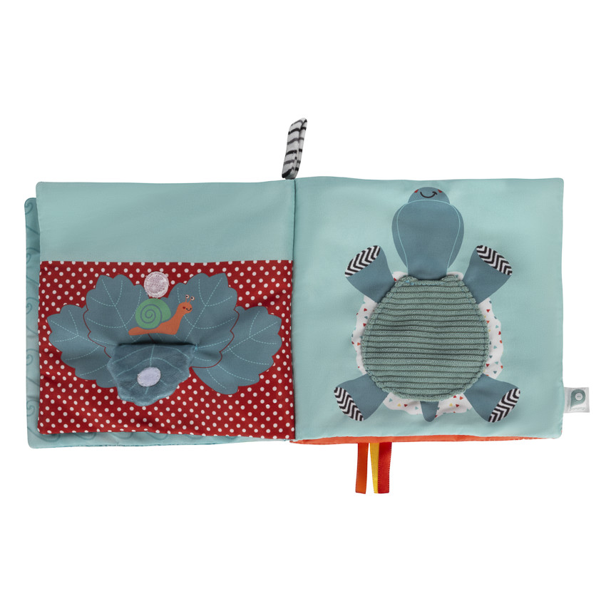 Livre d'éveil et d'activités en tissu Sacha la tortue 