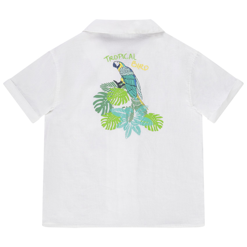 Chemise manches courtes print tropical pour garçon 