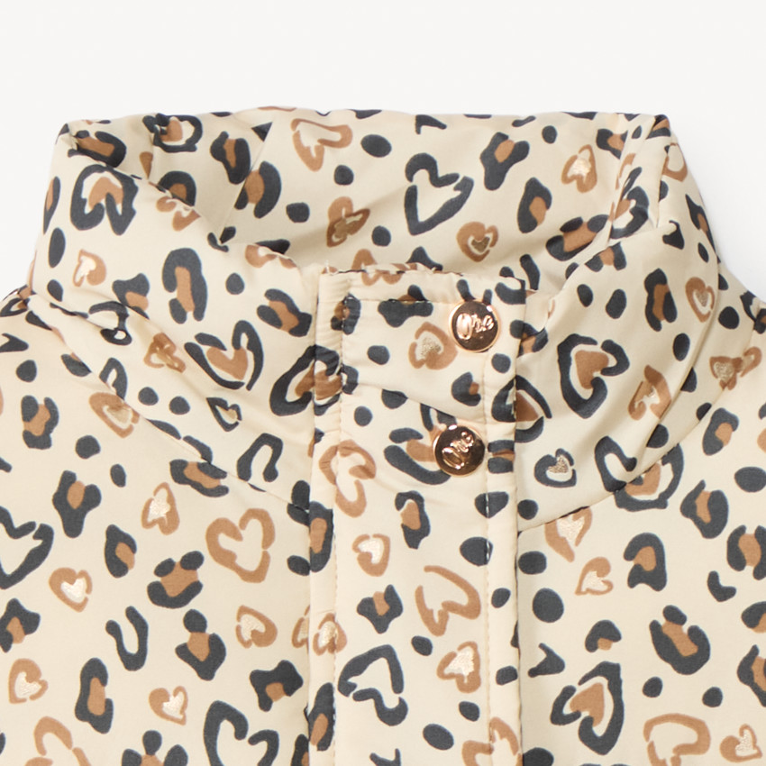 Doudoune sans manches imprimée style léopard pour fille 