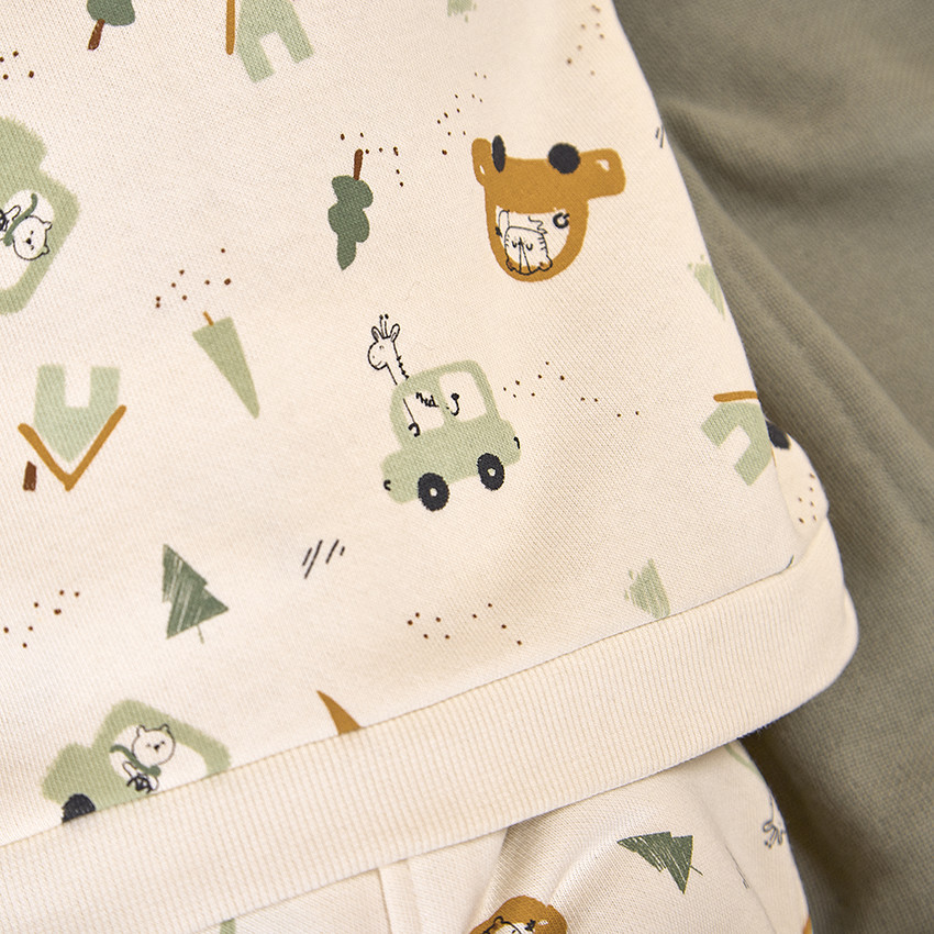Joggingbroek en sweatshirt met auto-print voor baby jongen 