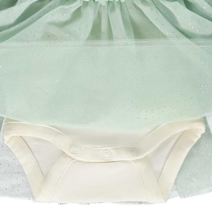 Lange mouwen bodyjurk 2-in-1 effect bi-materiaal voor baby meisjes 