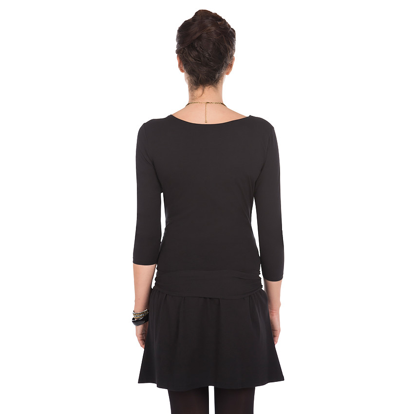 Robe de grossesse et d'allaitement unie manches 3/4 