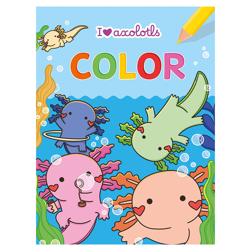 NL/FR Bloc de coloriage I love axolotl +4A / Kleurblok I love axolotl +4J 