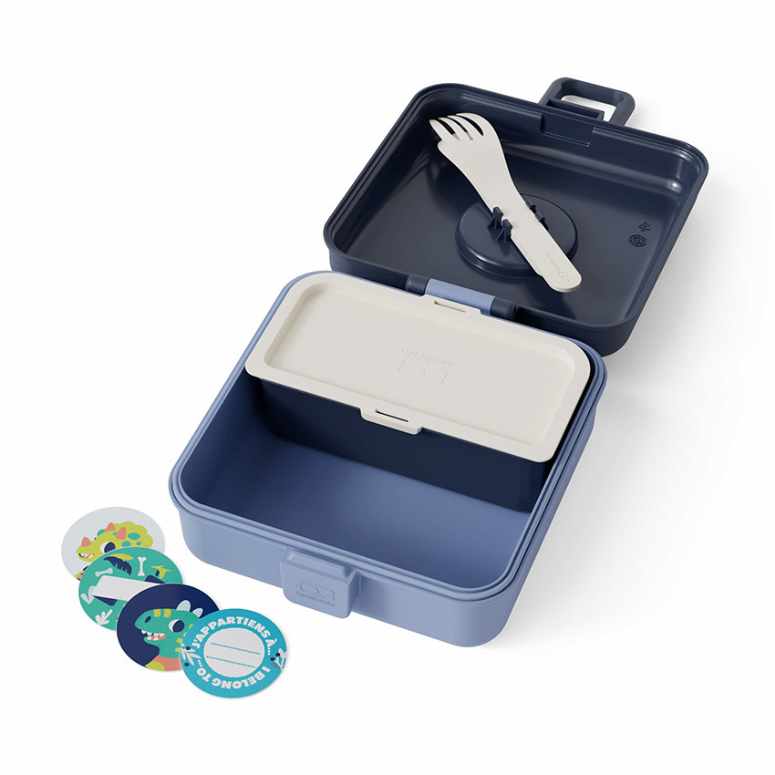 Lunchbox personnalisable 850ml Snacky avec couverts Infinity Blue 