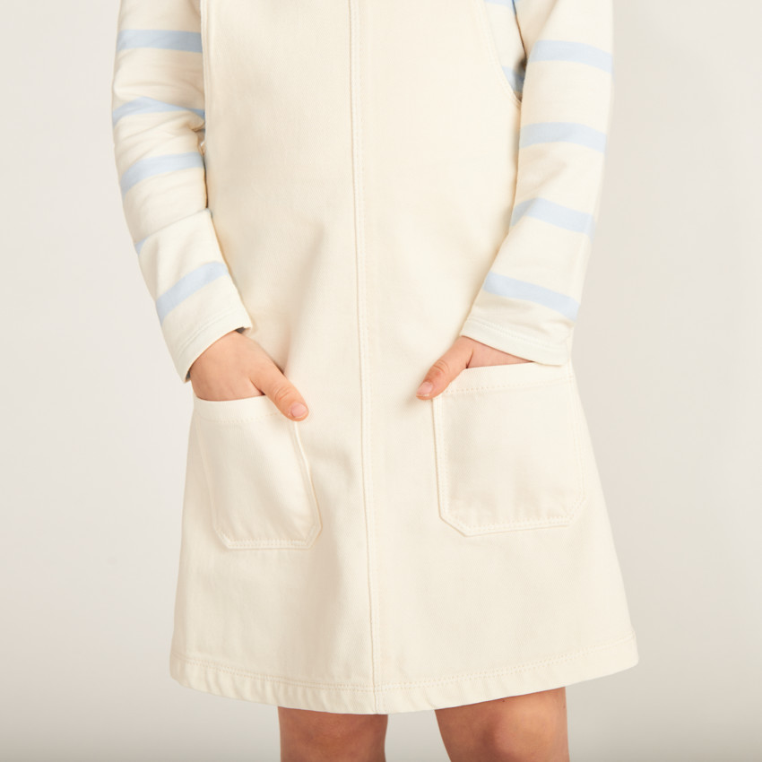 Robe salopette avec poches plaquées pour fille 