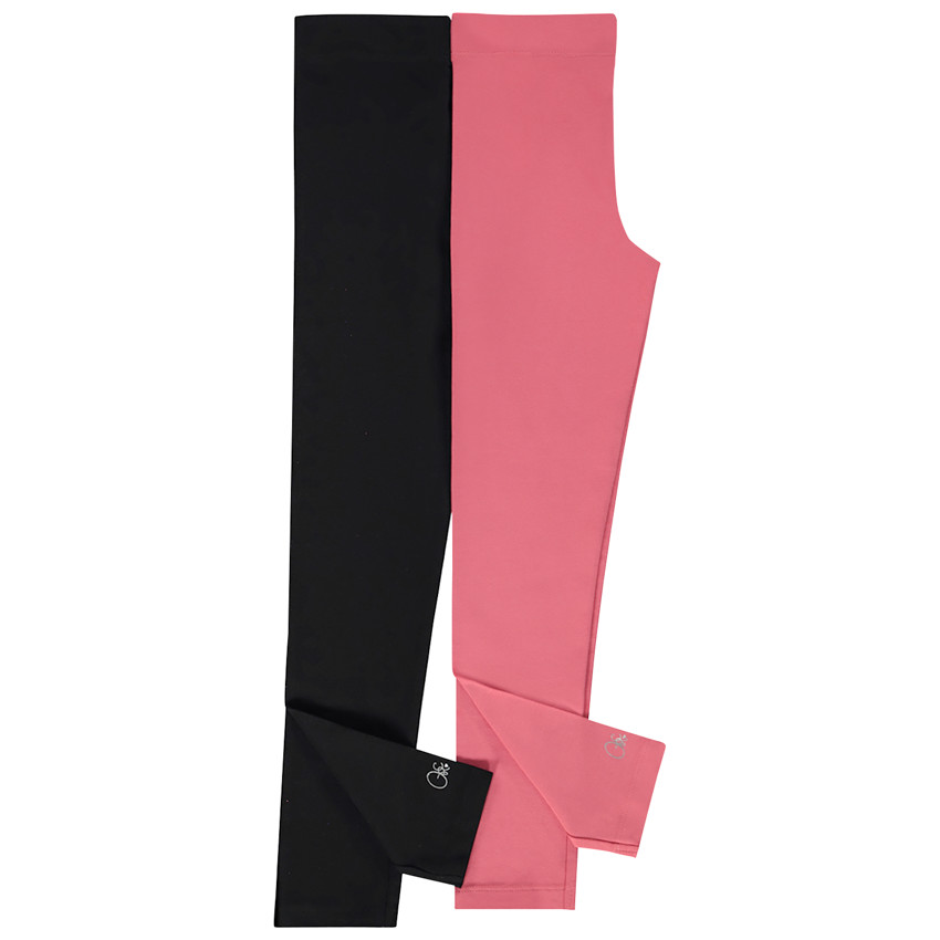 Lot de 2 leggings unis avec foil print fille 