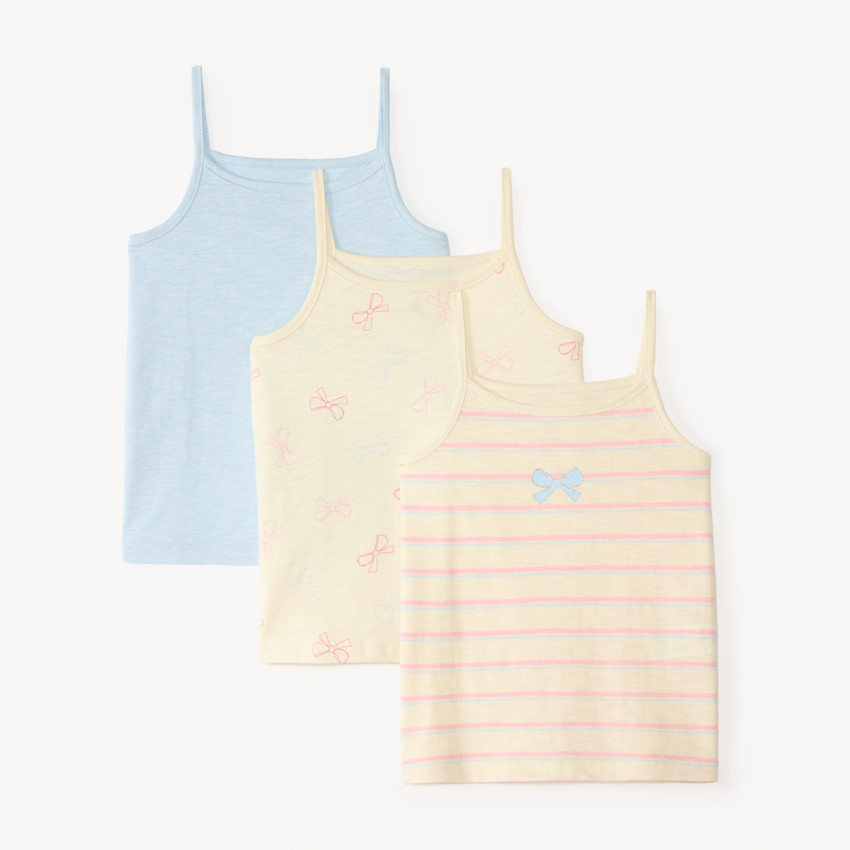 Lot de 3 débardeurs à bretelles fantaisie fille 