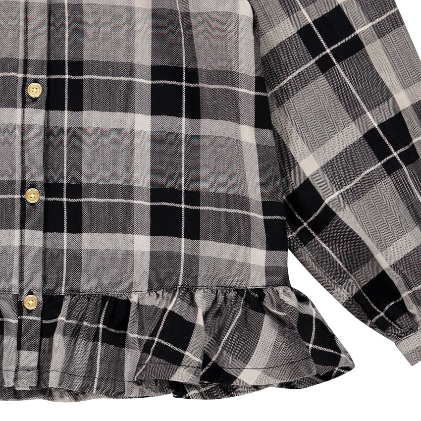 Chemise manches longues à carreaux pour enfant fille 