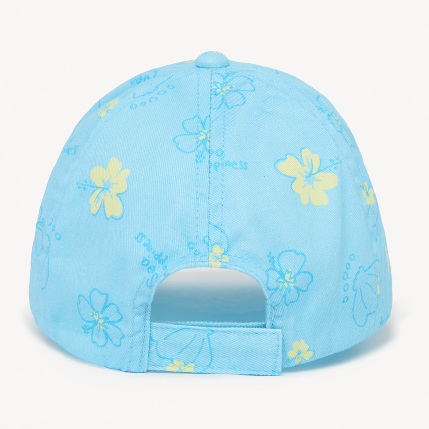 Petite capuche en twill avec impression de fleurs et de coquillages pour bébé fille 