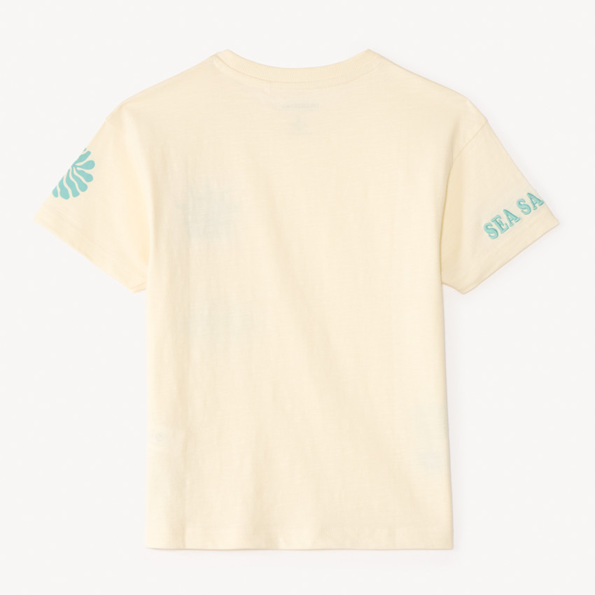 Oversized T-shirt met korte mouwen met fantasieprint en borduurwerk jongens. 