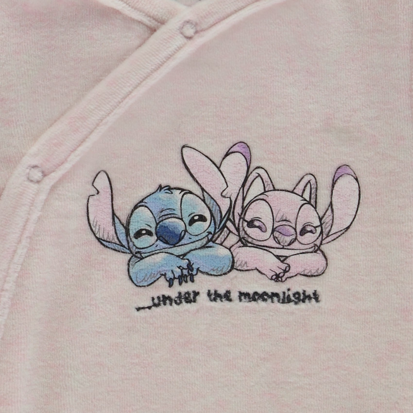 Dors-bien velours Stitch & Angel Disney pour bébé fille avec ouvertures différentes selon l'âge 
