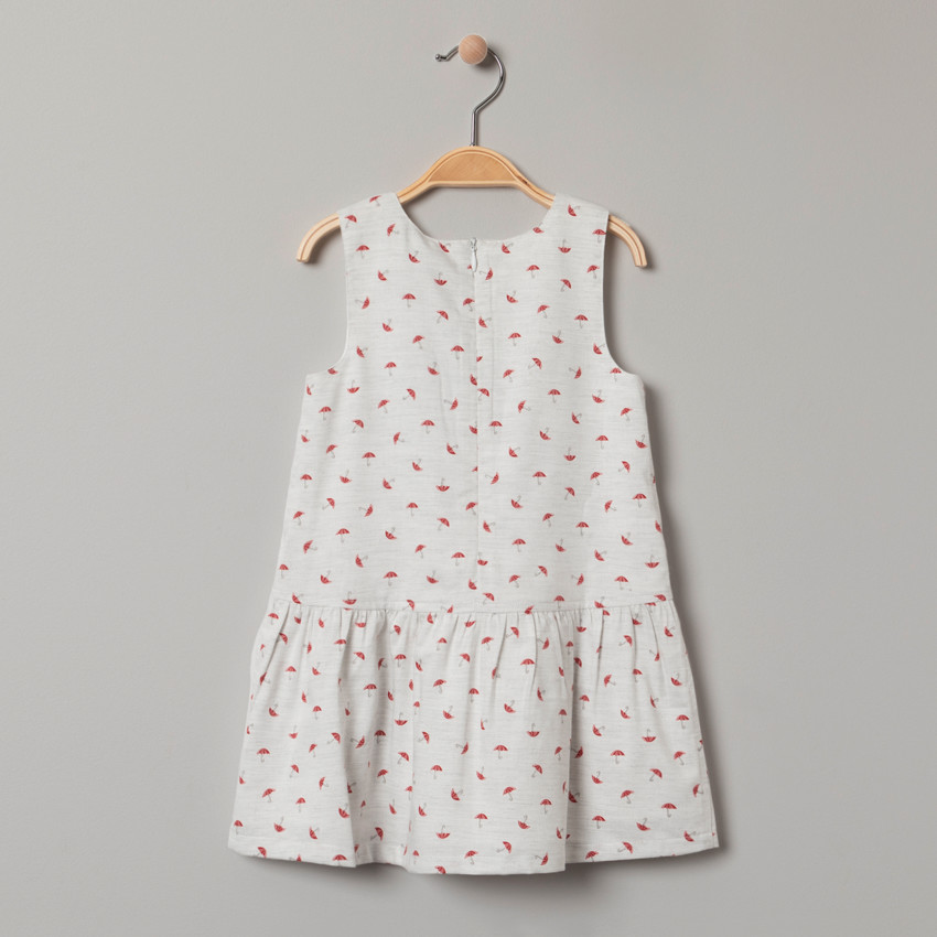 Robe manches courtes imprimée parapluie all-over 