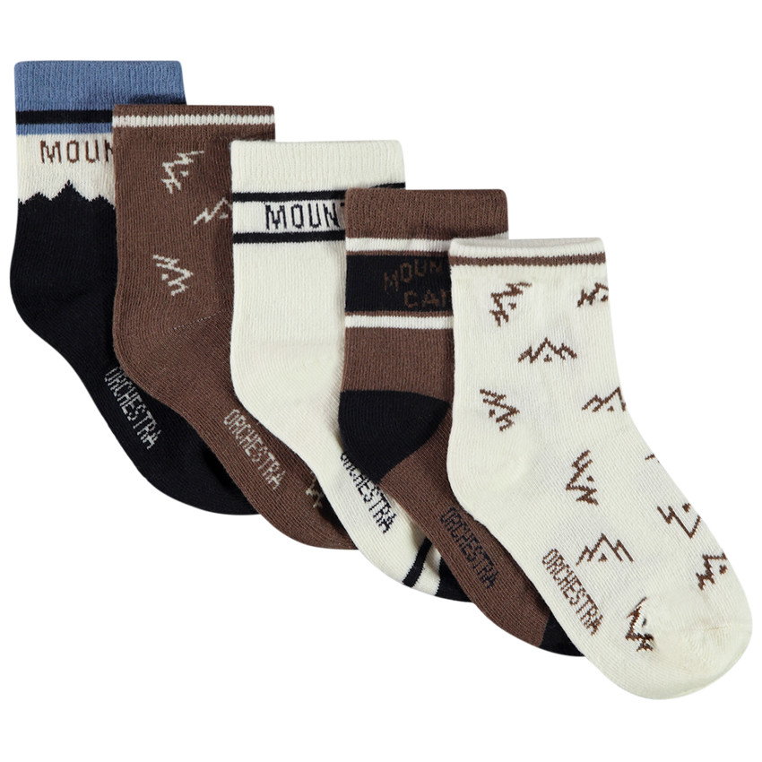 Lot de 5 paires de chaussettes normales fantaisie pour garçon  