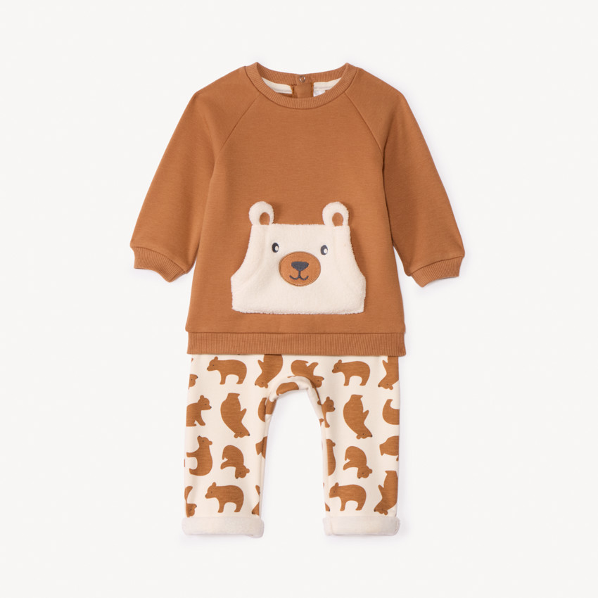 Ensemble 2 pièces motifs ourson pour bébé garçon 