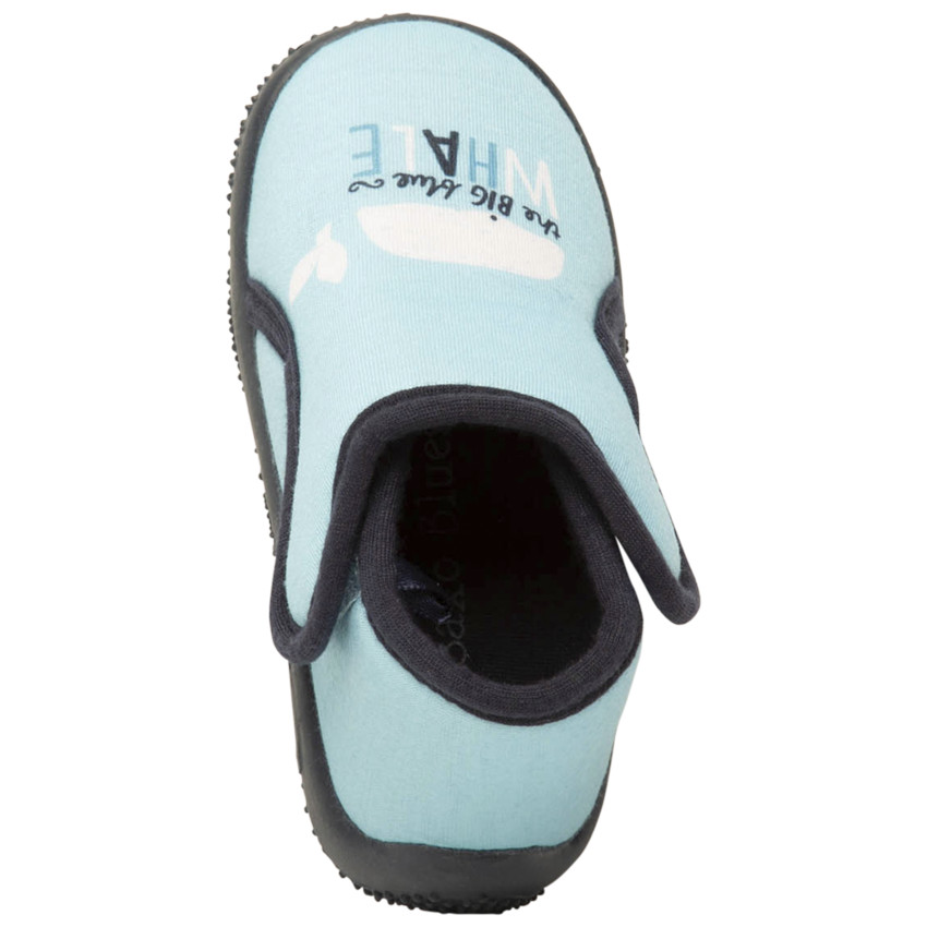Chaussons forme bottillons double scratch print baleine pour bébé garçon 