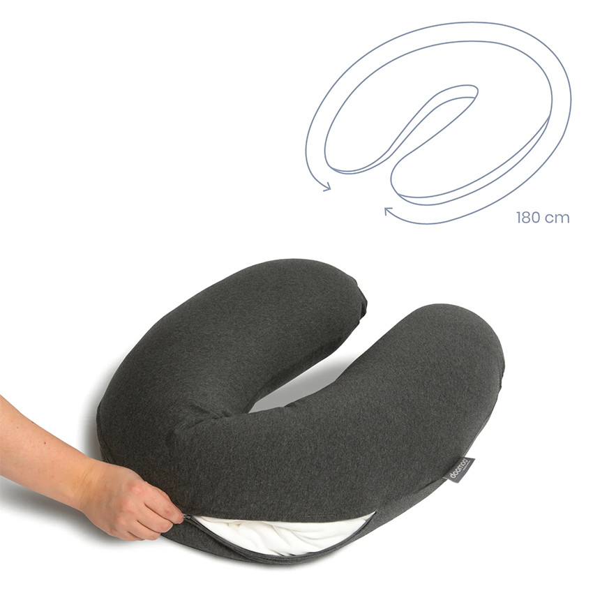 Grand coussin multi-usage Buddy Anthracite Chiné 