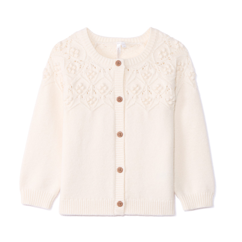 Oversized gebreid fantasievest voor babymeisje 