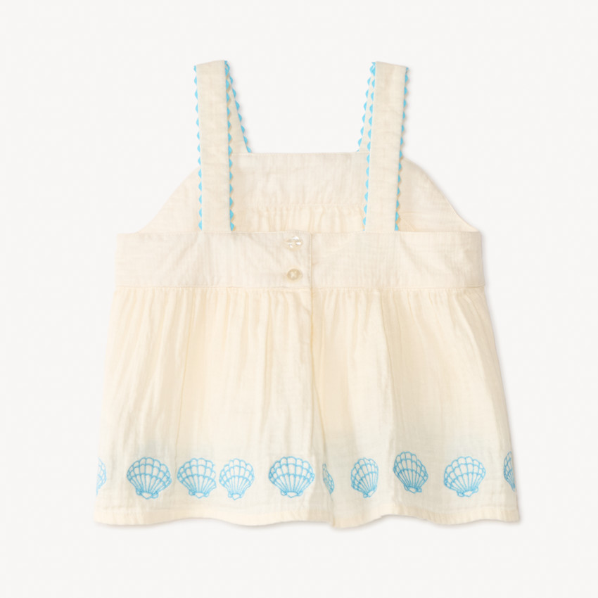 Débardeur péplum à broderie coquillage pour bébé fille 