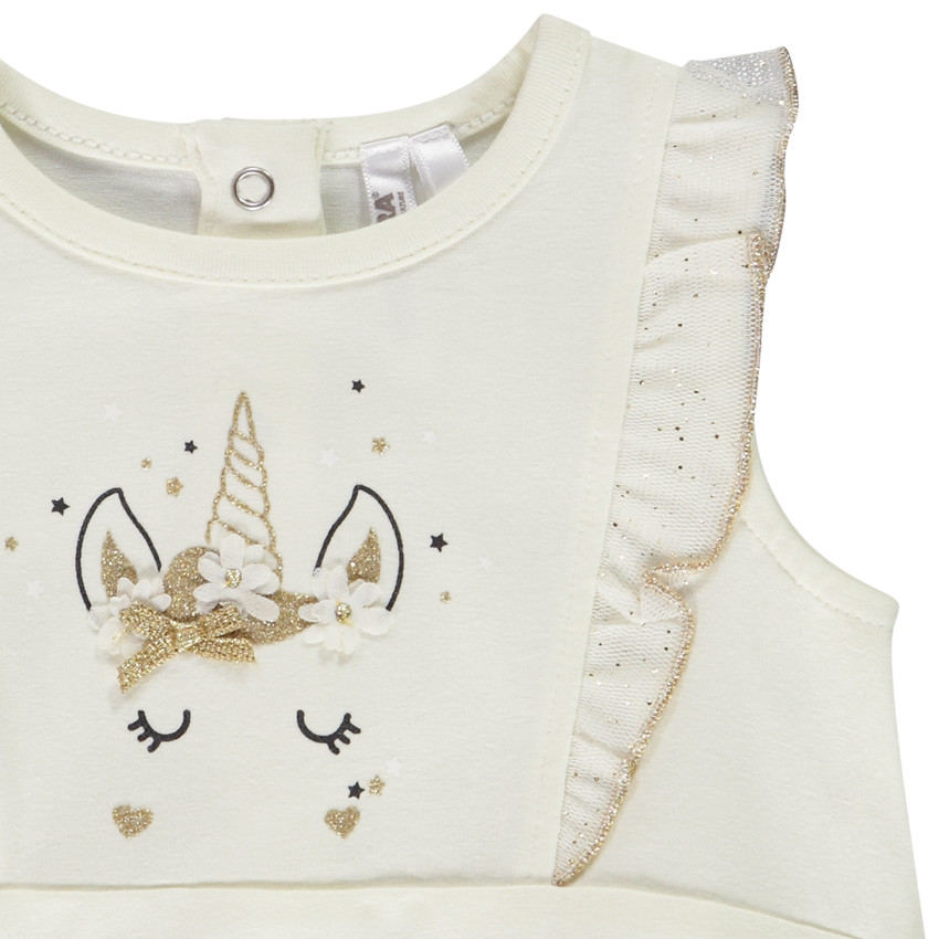 Combinaison courte à tulle pailleté Licorne pour bébé fille 