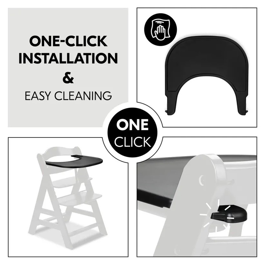 Eetblad hoge stoel Alpha Click Tray Black 