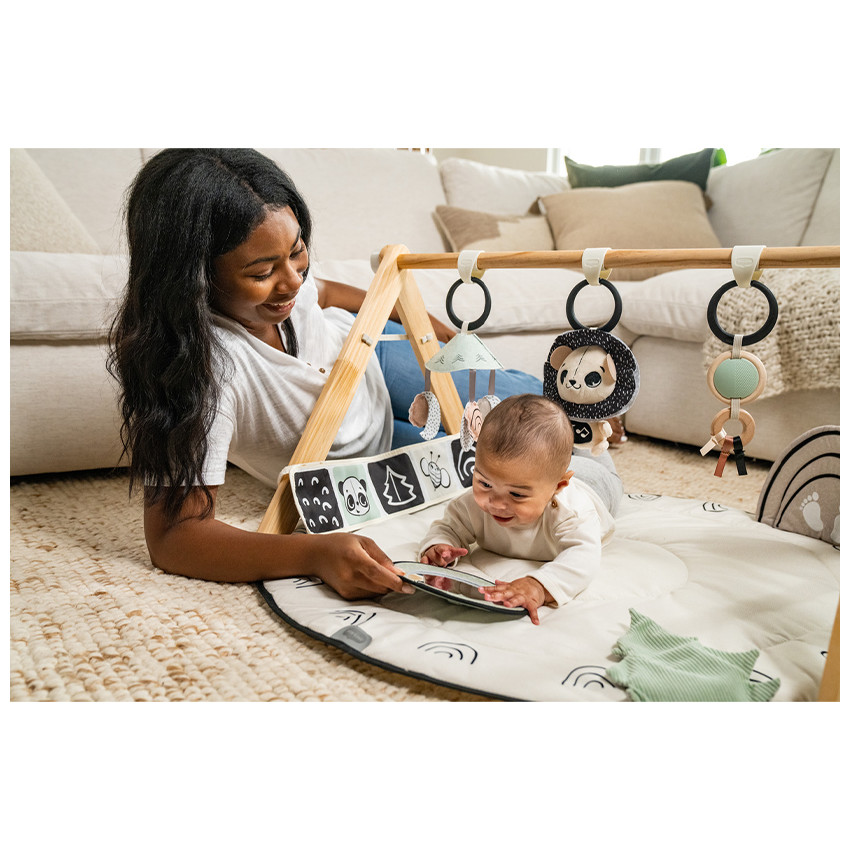 Speeltapijt Luxe Gymini met houten boog Black&White 