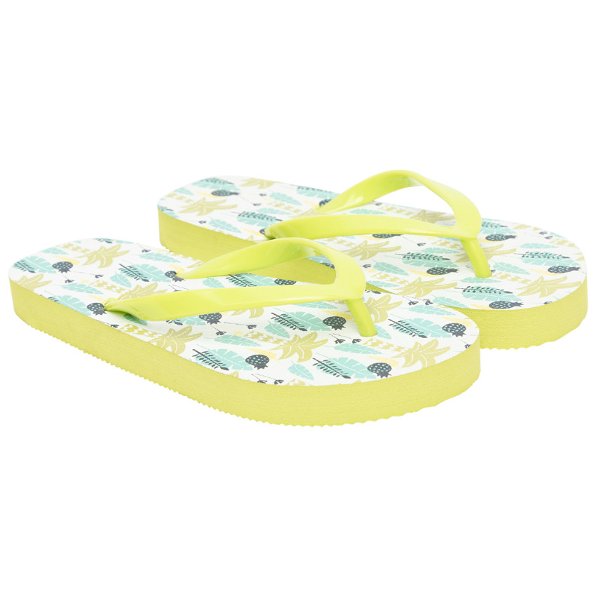 Tongs imprimé palmiers/ananas pour garçon avec lanière selon l'âge 