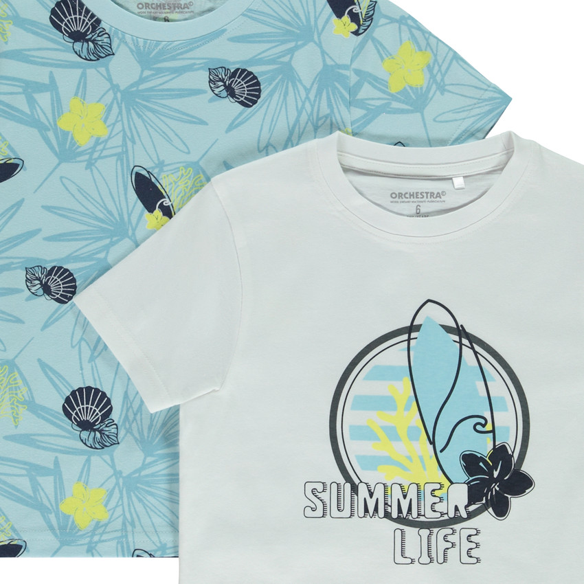 Lot de 2 t-shirts manches courtes fantaisie pour garçon 